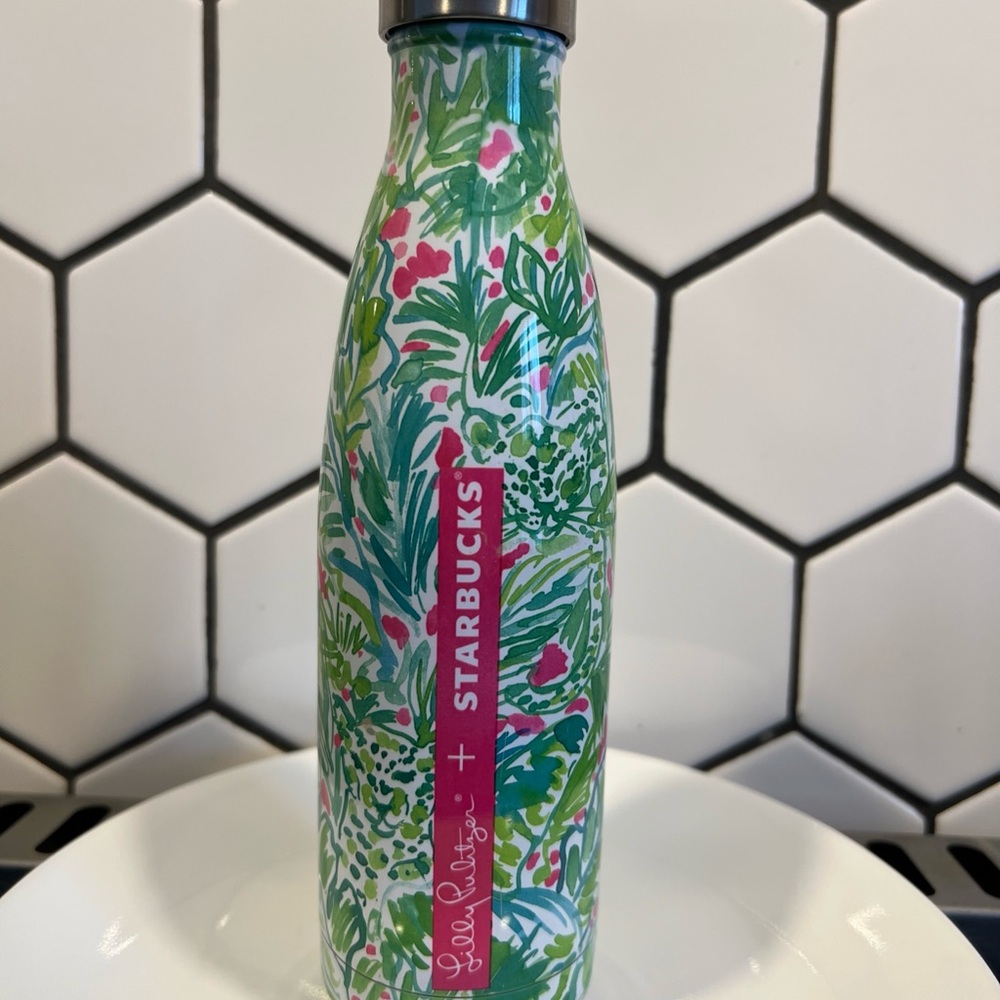 Lilly Pulitzer Palm Beach Jungle Swell Stainless Steel Water Bottle 17oz NWOT - Picture 3 of 11